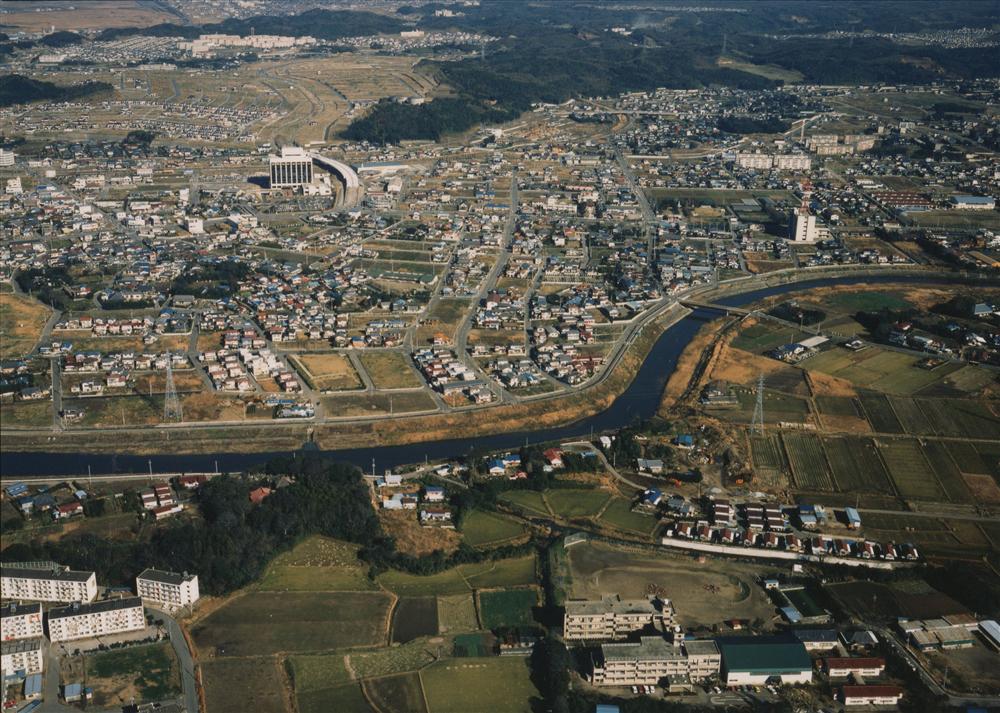 君津市 1981 (昭和56) 航空写真 君津市庁舎 周辺